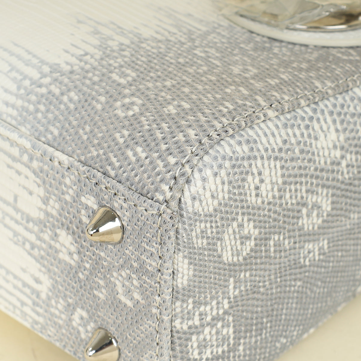 Christian Dior White Ombre Lizard Lady Dior Small Bag