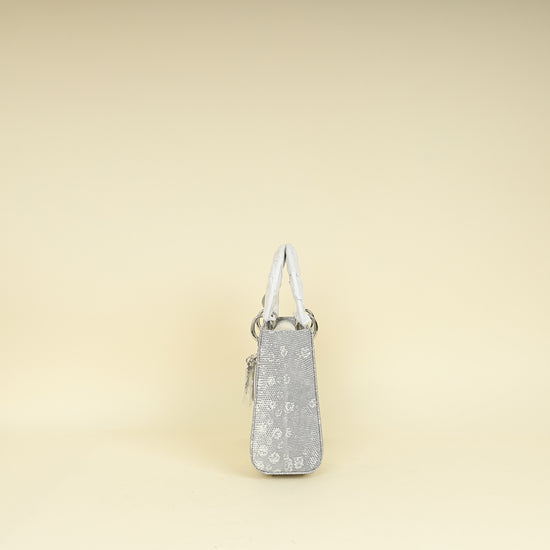 Christian Dior White Ombre Lizard Lady Dior Small Bag