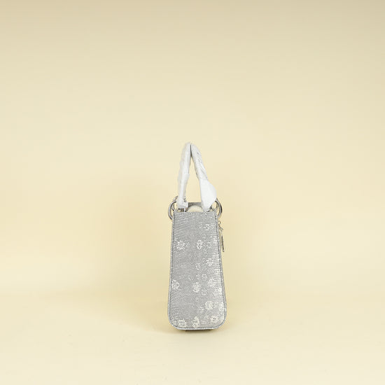 Christian Dior White Ombre Lizard Lady Dior Small Bag
