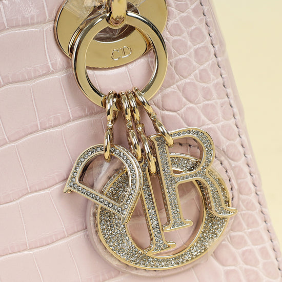 Christian Dior Lilac Lady Dior Mini Alligator Mississippiensis Crystal Bag