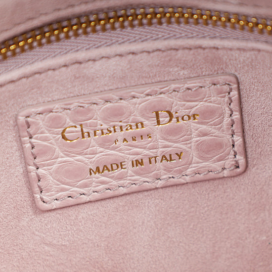 Christian Dior Lilac Lady Dior Mini Alligator Mississippiensis Crystal Bag