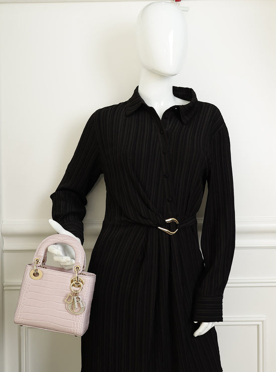 Christian Dior Lilac Lady Dior Mini Alligator Mississippiensis Crystal Bag