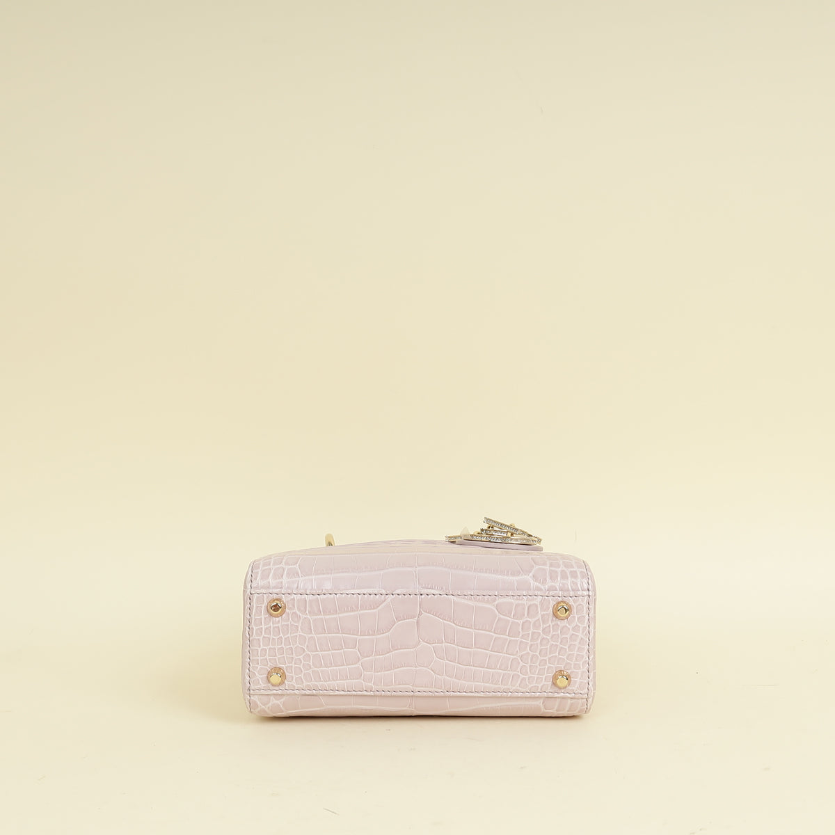 Christian Dior Lilac Lady Dior Mini Alligator Mississippiensis Crystal Bag