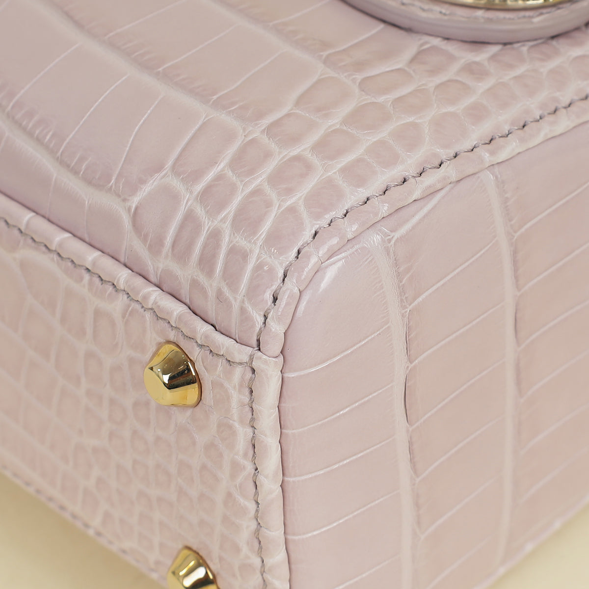Christian Dior Lilac Lady Dior Mini Alligator Mississippiensis Crystal Bag