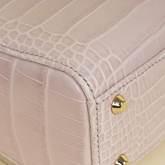 Christian Dior Lilac Lady Dior Mini Alligator Mississippiensis Crystal Bag