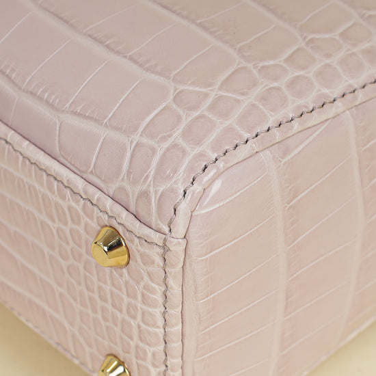 Christian Dior Lilac Lady Dior Mini Alligator Mississippiensis Crystal Bag