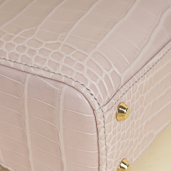 Christian Dior Lilac Lady Dior Mini Alligator Mississippiensis Crystal Bag