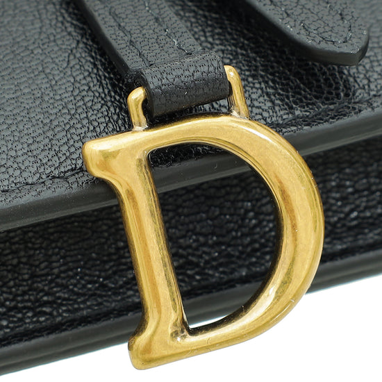 Christian Dior Black Saddle Belt Pouch