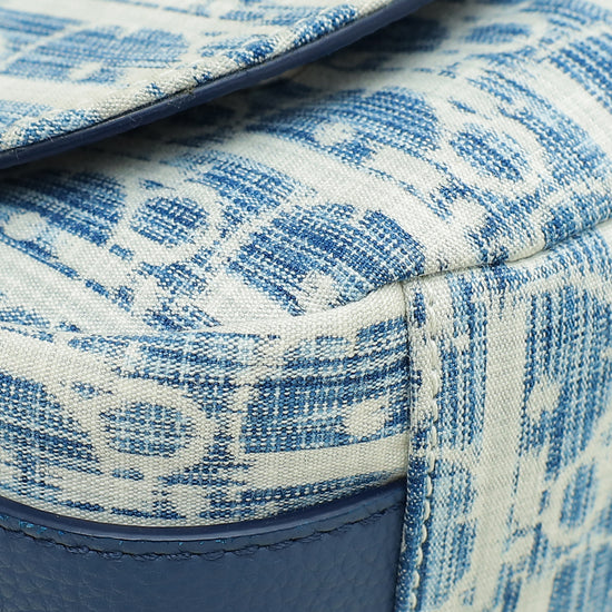 Christian Dior Blue Denim Oblique Soft Saddle Kasuri Mini Bag