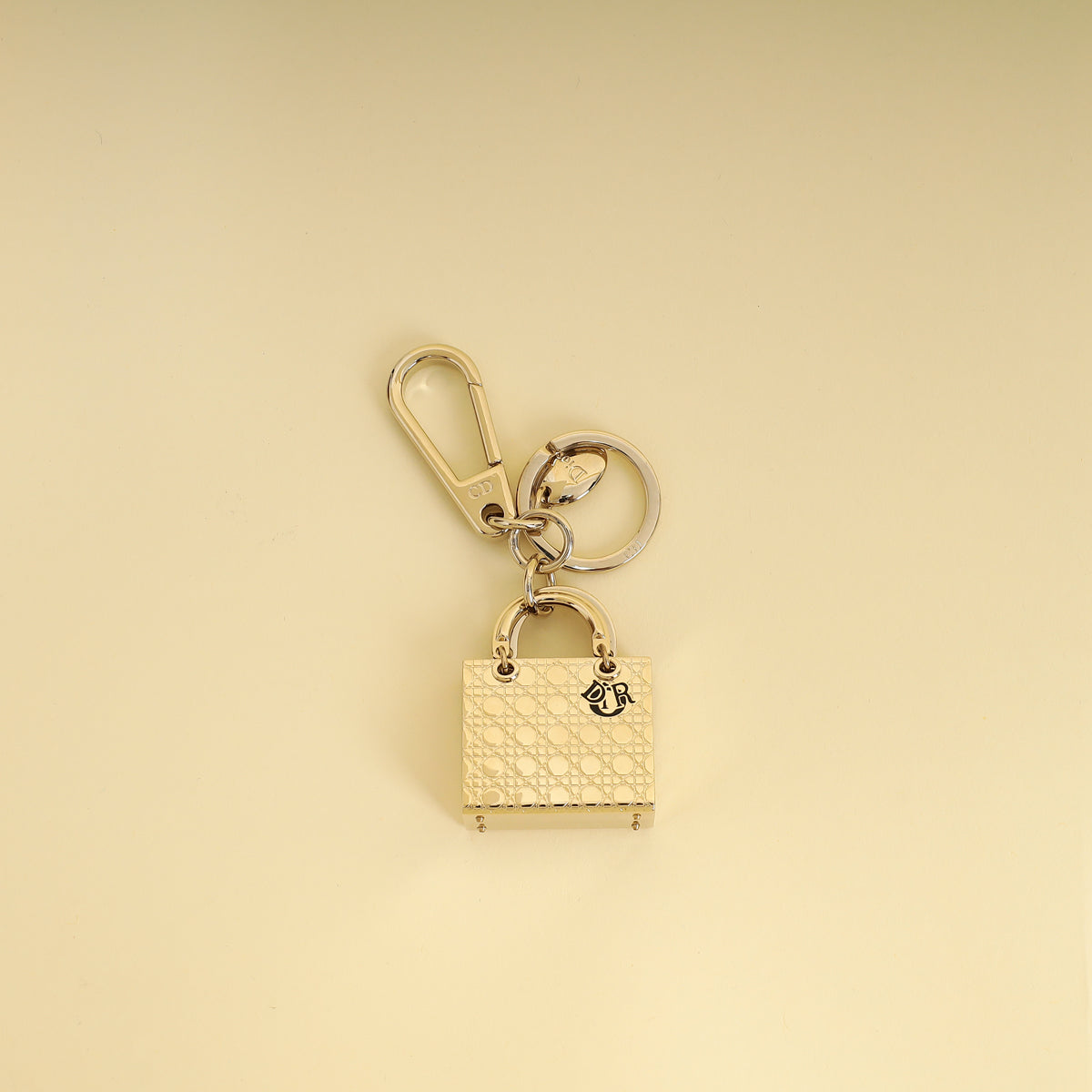 Christian Dior Gold Lady Dior Keychain Bag Charm-Christian Dior-THE CLOSET