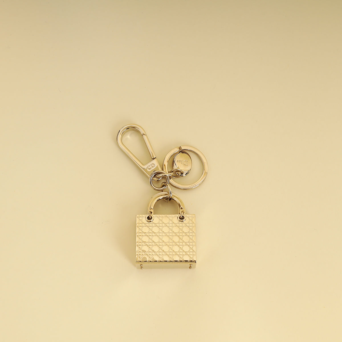 Christian Dior Gold Lady Dior Keychain Bag Charm-Christian Dior-THE CLOSET