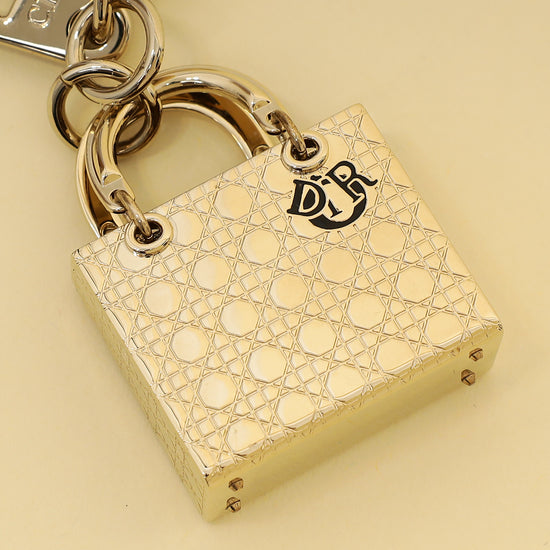 Christian Dior Gold Lady Dior Keychain Bag Charm-Christian Dior-THE CLOSET