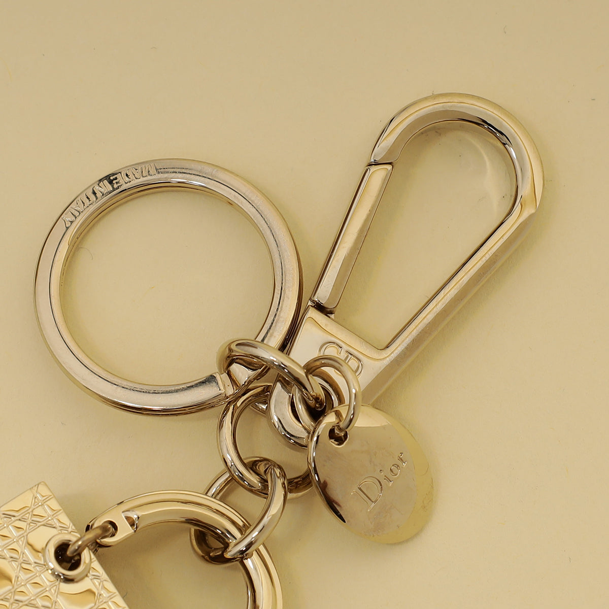 Christian Dior Gold Lady Dior Keychain Bag Charm-Christian Dior-THE CLOSET