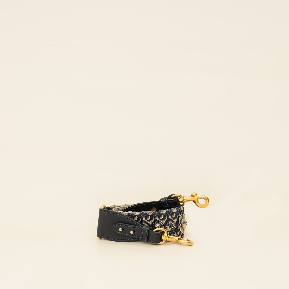 Christian Dior Navy Blue Signature Dior Vintage Oblique Medallion Bag Strap-Christian Dior-THE CLOSET