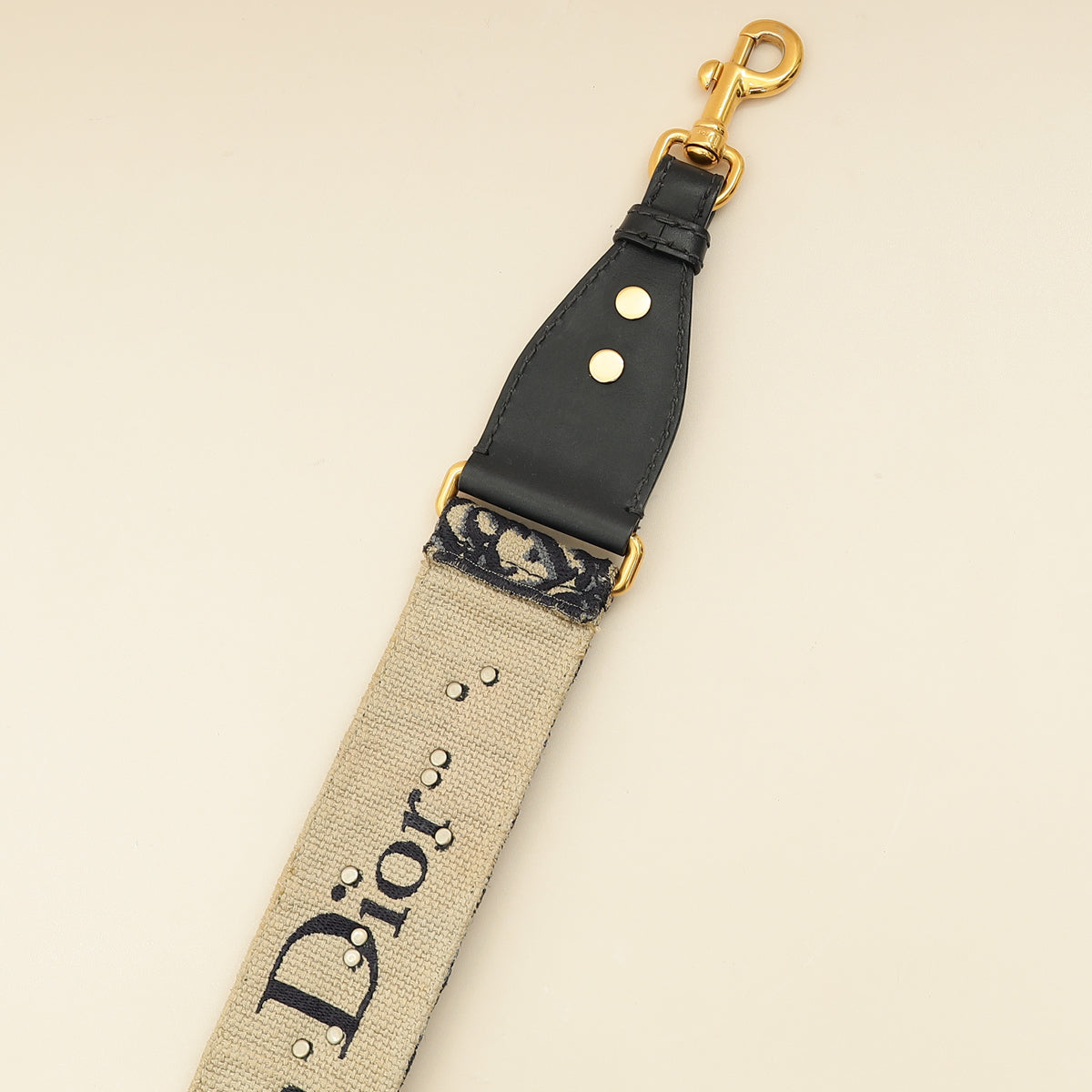 Christian Dior Navy Blue Signature Dior Vintage Oblique Medallion Bag Strap-Christian Dior-THE CLOSET
