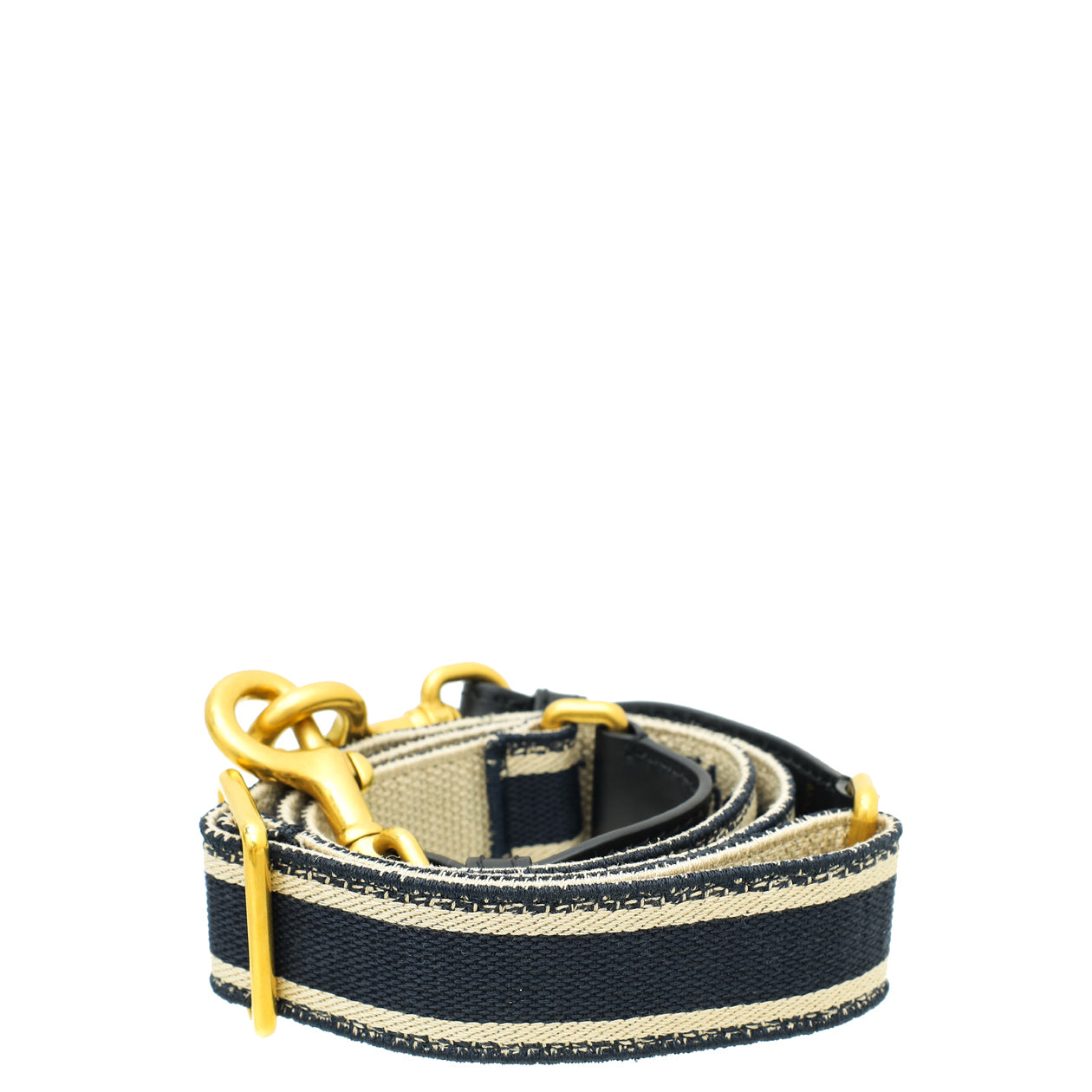 Christian Dior Navy Blue Christian Dior' Embroidery Adjustable Shoulder Strap