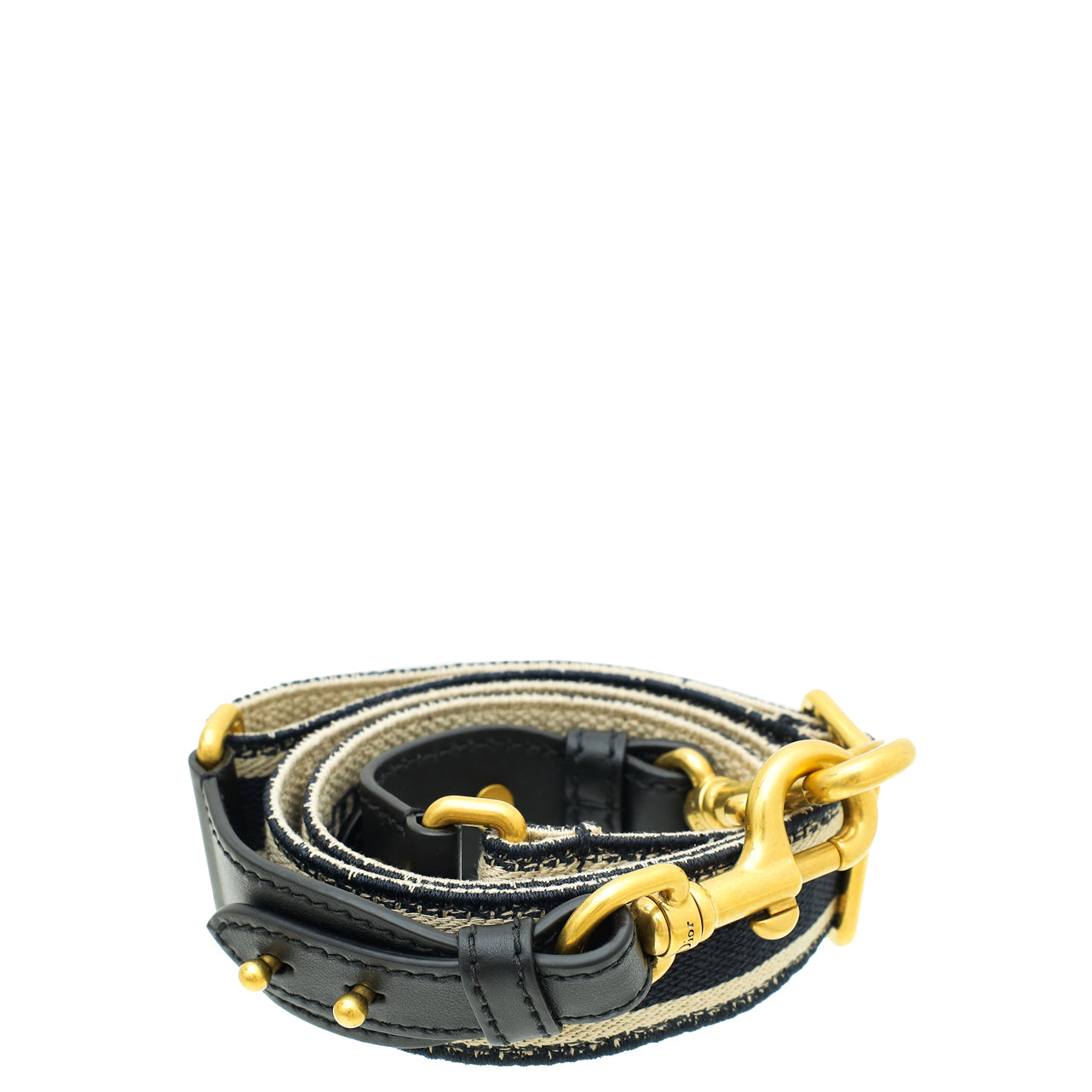 Christian Dior Navy Blue Christian Dior' Embroidery Adjustable Shoulder Strap-Christian Dior-THE CLOSET