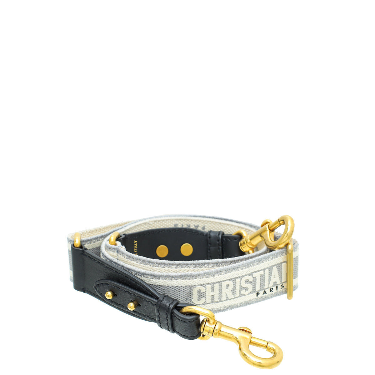 Christian Dior Bicolor 'Christian Dior' Embroidery Adjustable Shoulder Strap-Christian Dior-THE CLOSET