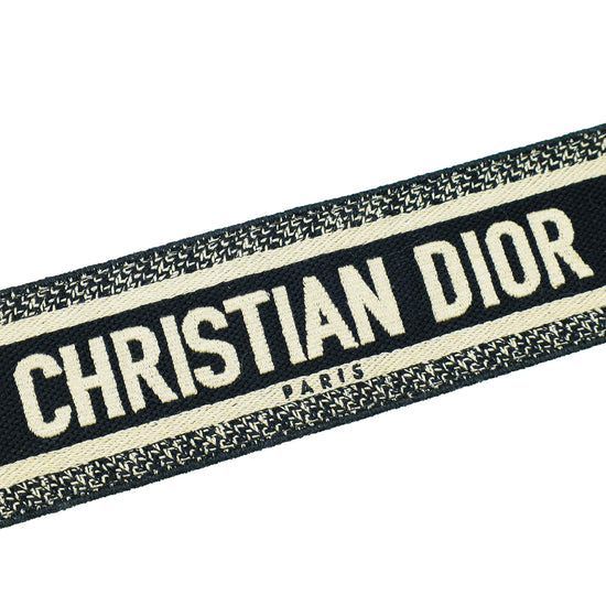 Christian Dior Black CHRISTIAN DIOR' Embroidery Wide Shoulder Strap