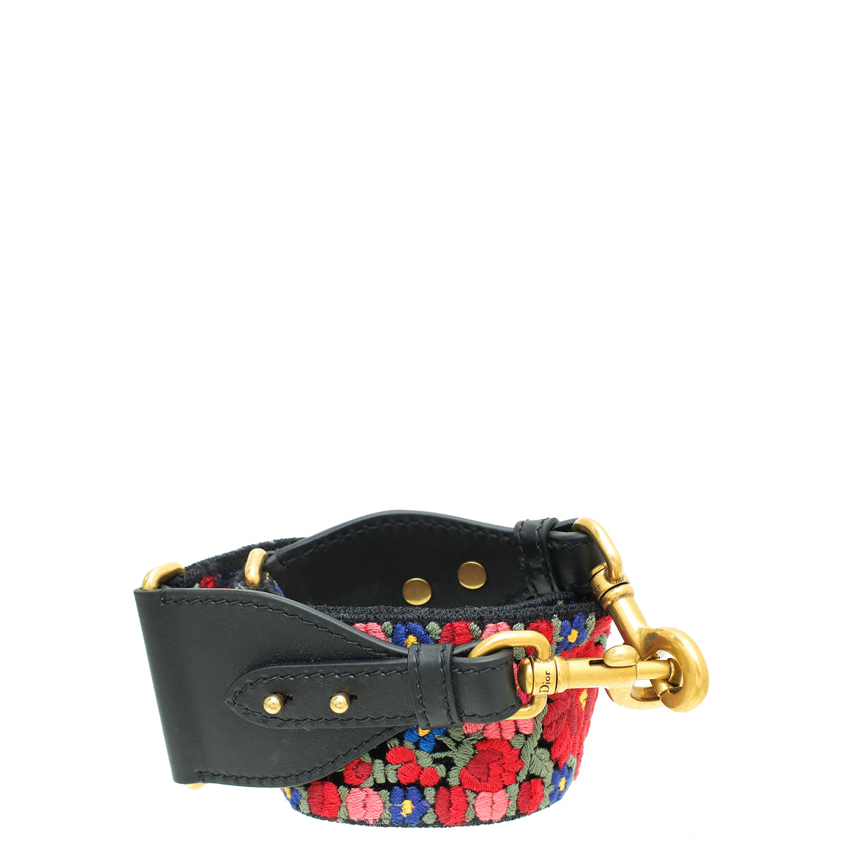 Christian Dior Multicolor Jacquard Floral Embroidered Bag Strap