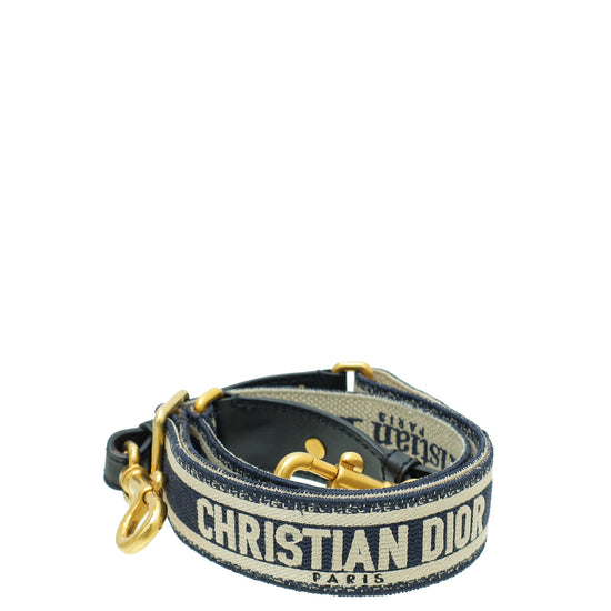 Christian Dior Bicolor Embroidery Adjustable Shoulder Strap