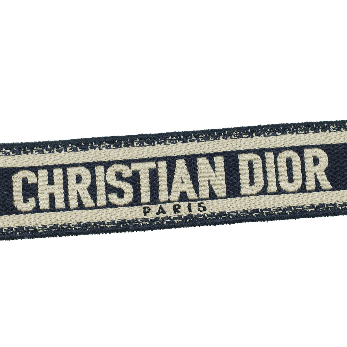 Adjustable Shoulder Strap with Ring Black Christian Dior Paris Embroidery