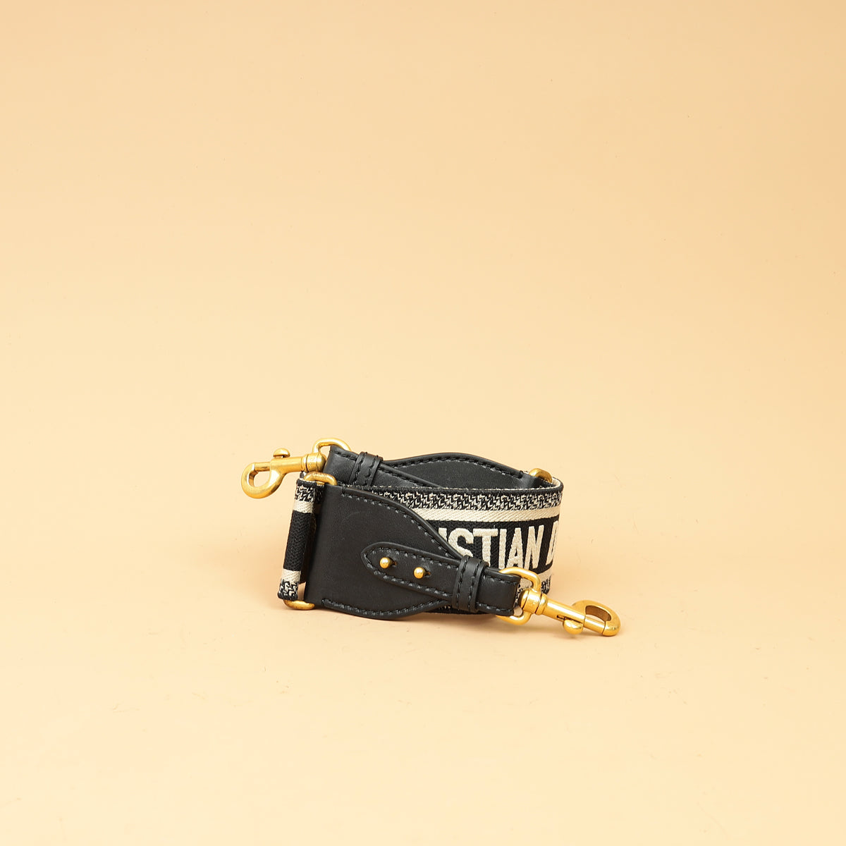 Christian Dior Black Embroidery 6cm Shoulder Strap-Christian Dior-THE CLOSET