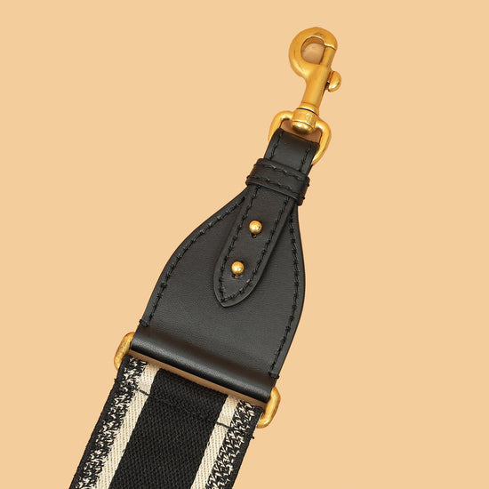 Christian Dior Black Embroidery 6cm Shoulder Strap-Christian Dior-THE CLOSET