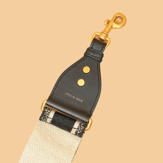 Christian Dior Black Embroidery 6cm Shoulder Strap-Christian Dior-THE CLOSET