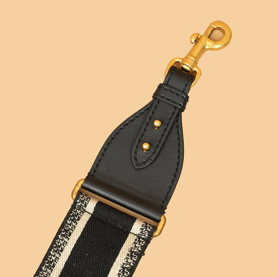 Christian Dior Black Embroidery 6cm Shoulder Strap-Christian Dior-THE CLOSET