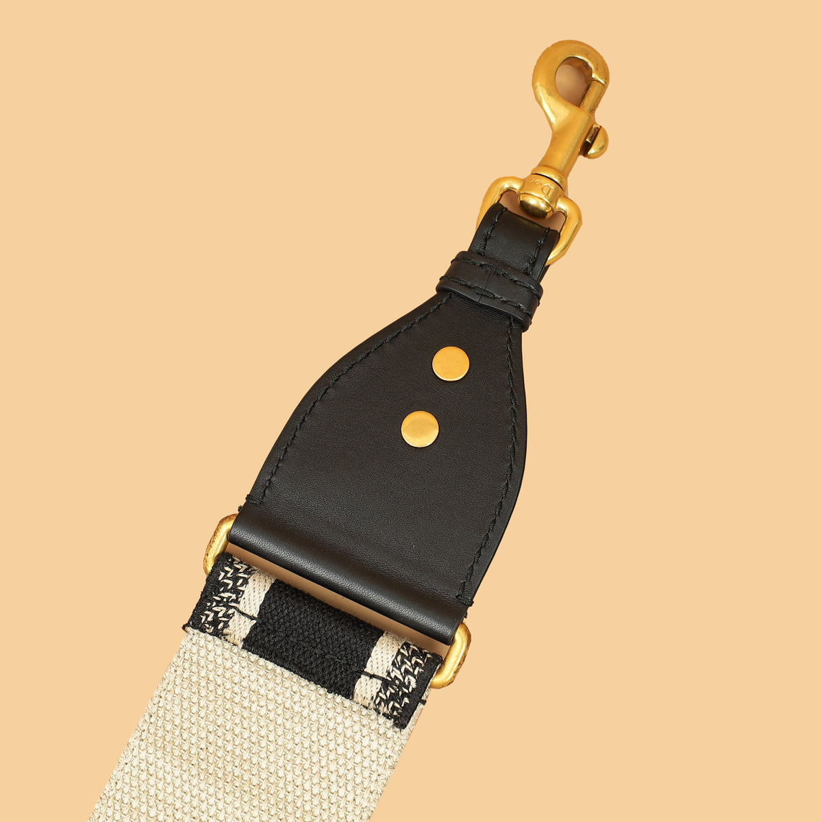 Christian Dior Black Embroidery 6cm Shoulder Strap-Christian Dior-THE CLOSET