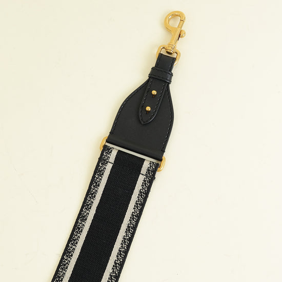 Christian Dior Bicolor "Christian Dior Paris" Embroidery Shoulder Strap