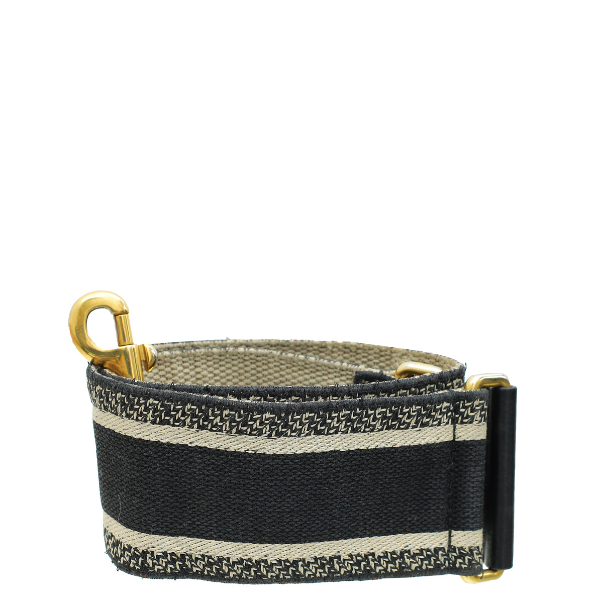 Christian Dior Black "Christian Dior Paris" Embroidery Shoulder Strap-Christian Dior-THE CLOSET