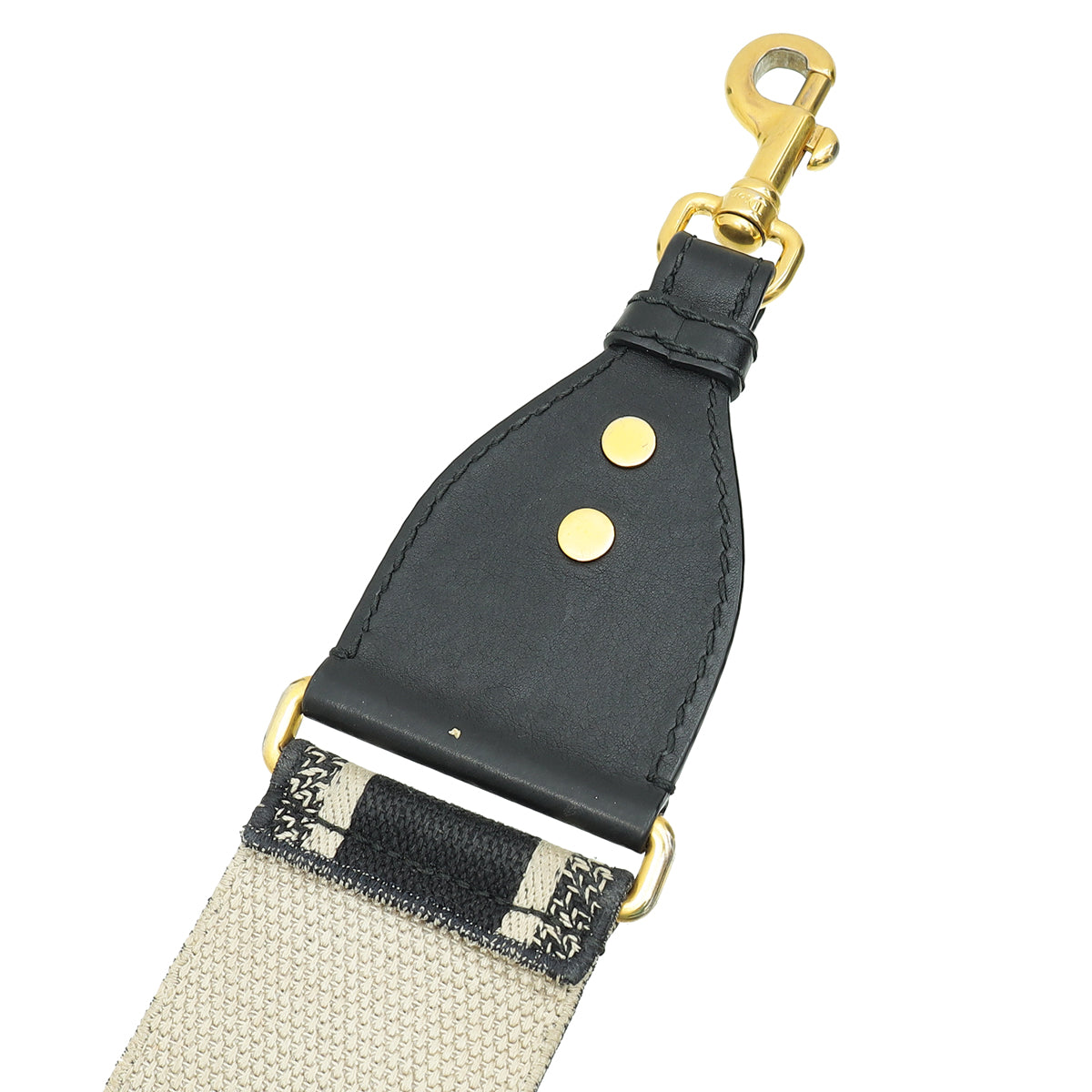 Christian Dior Black "Christian Dior Paris" Embroidery Shoulder Strap