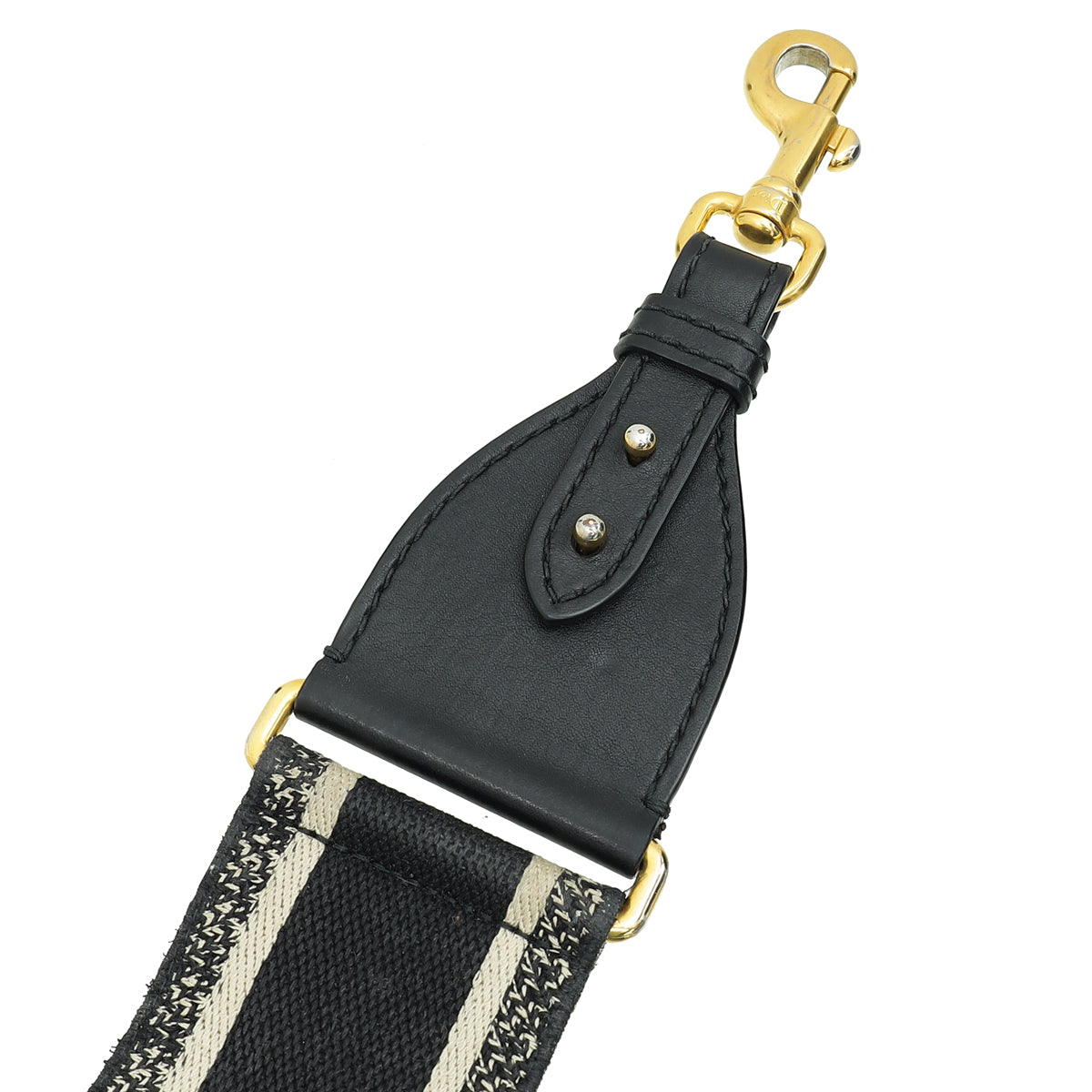 Christian Dior Black "Christian Dior Paris" Embroidery Shoulder Strap