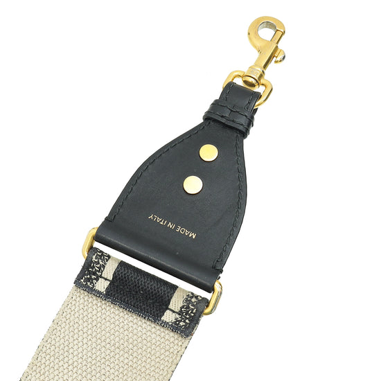 Christian Dior Black "Christian Dior Paris" Embroidery Shoulder Strap