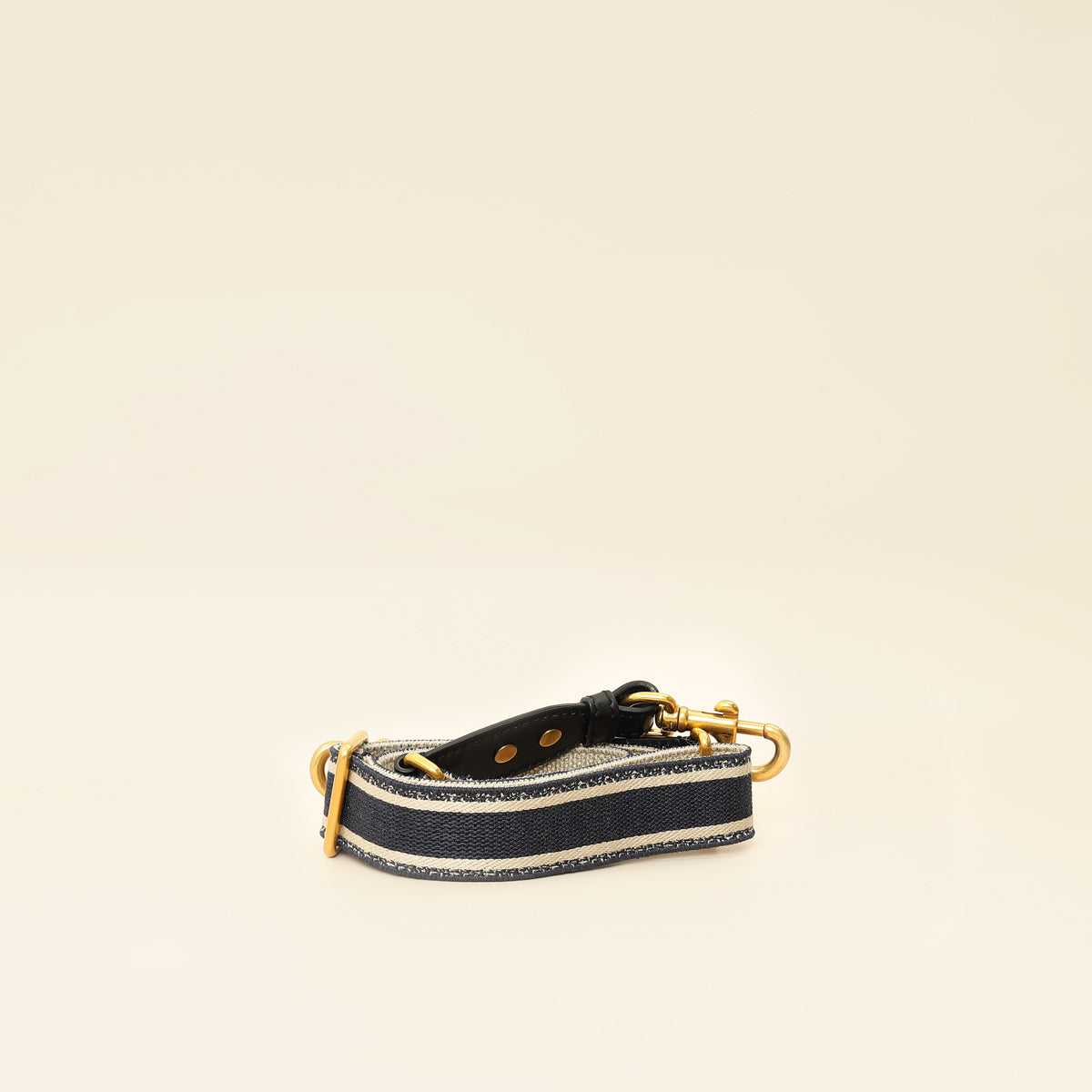 Christian Dior Navy Blue 'Christian Dior' Embroidery Adjustable Shoulder Strap-Christian Dior-THE CLOSET