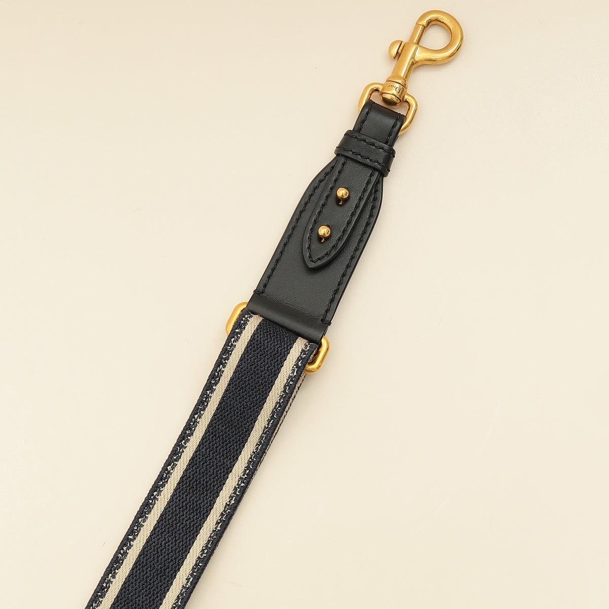 Christian Dior Navy Blue 'Christian Dior' Embroidery Adjustable Shoulder Strap-Christian Dior-THE CLOSET