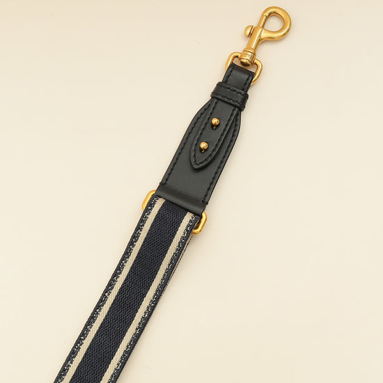 Christian Dior Navy Blue 'Christian Dior' Embroidery Adjustable Shoulder Strap-Christian Dior-THE CLOSET