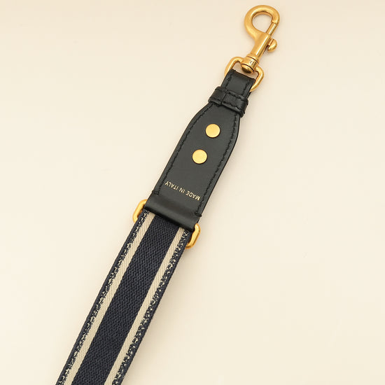 Christian Dior Navy Blue 'Christian Dior' Embroidery Adjustable Shoulder Strap-Christian Dior-THE CLOSET