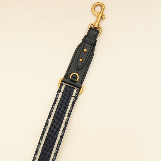 Christian Dior Navy Blue 'Christian Dior' Embroidery Adjustable Shoulder Strap-Christian Dior-THE CLOSET
