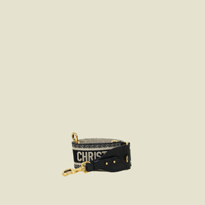 Christian Dior Bicolor Logo Embroidery Shoulder Strap