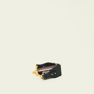 Christian Dior Burgundy Embroidery Shoulder Strap