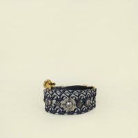 Christian Dior Navy Blue Jacquard Logo Embroidered Shoulder Strap