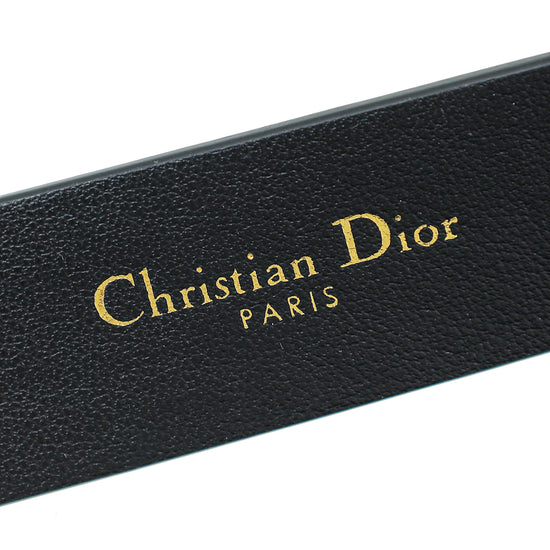 Christian Dior Black CD Cut Out 25mm Belt