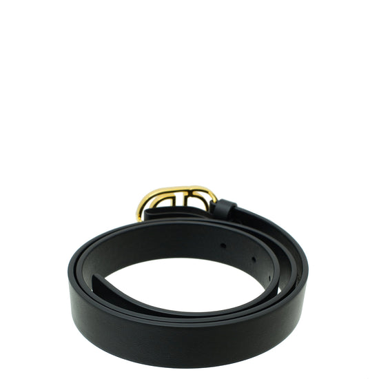 Christian Dior Black CD Cut Out Buckle 25mm Belt