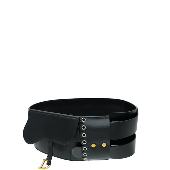 Christian Dior Black Saddle Wide Belt Bag
