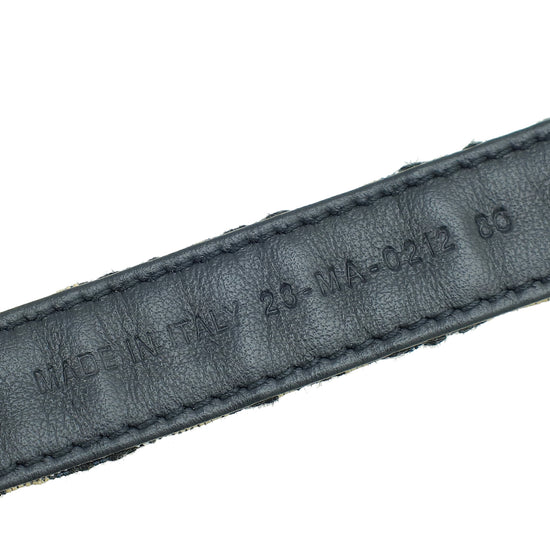 Christian Dior Navy Blue Oblique Saddle 20mm Belt