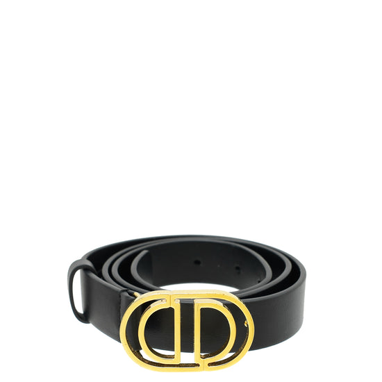 Christian Dior Black CD Cut Out 24mm Belt