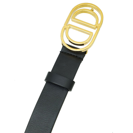 Christian Dior Black CD Cut Out 24mm Belt